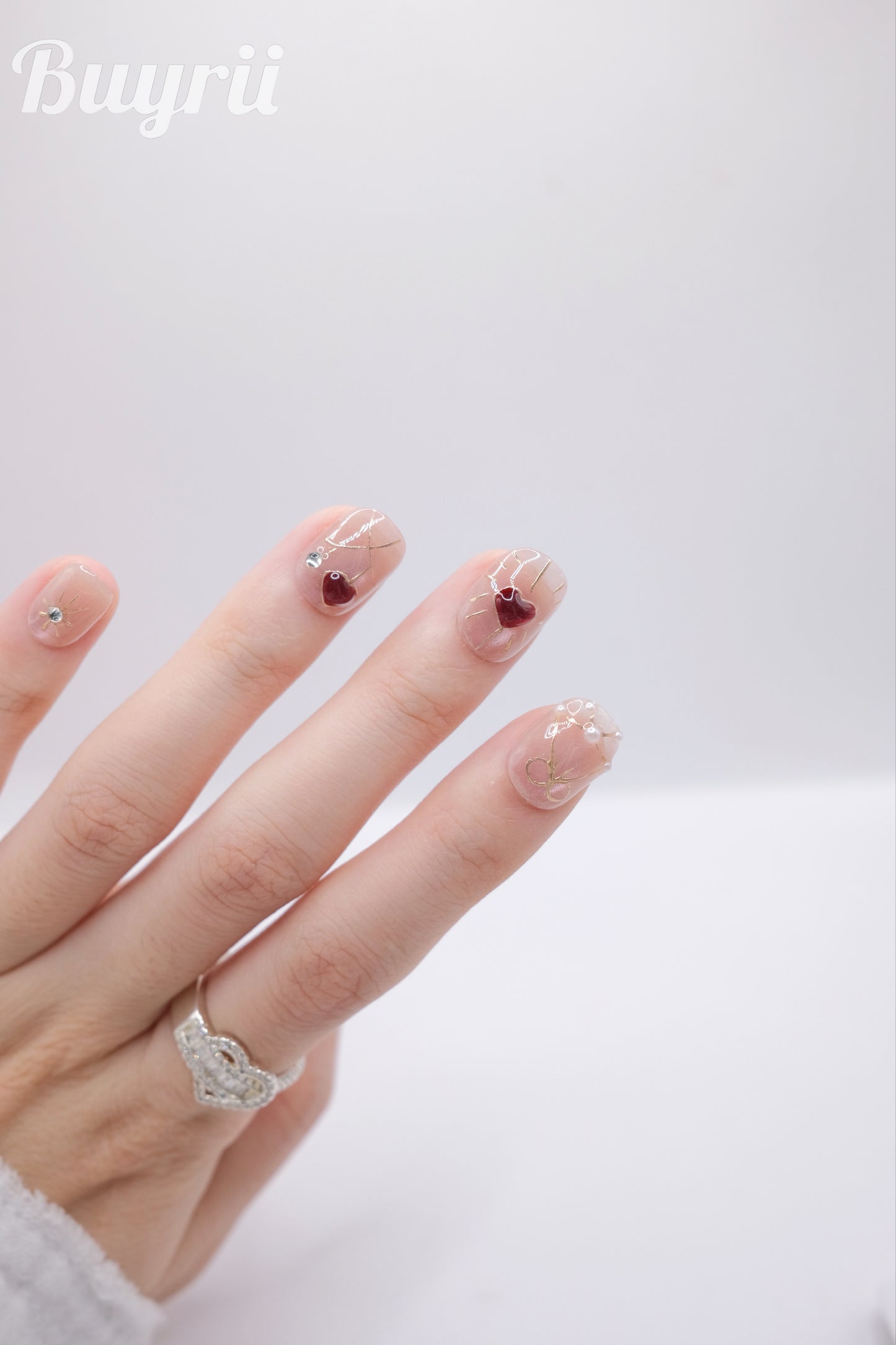 Short Rounded 2026 Valentine's Day Limited Love Heart Press On Nails