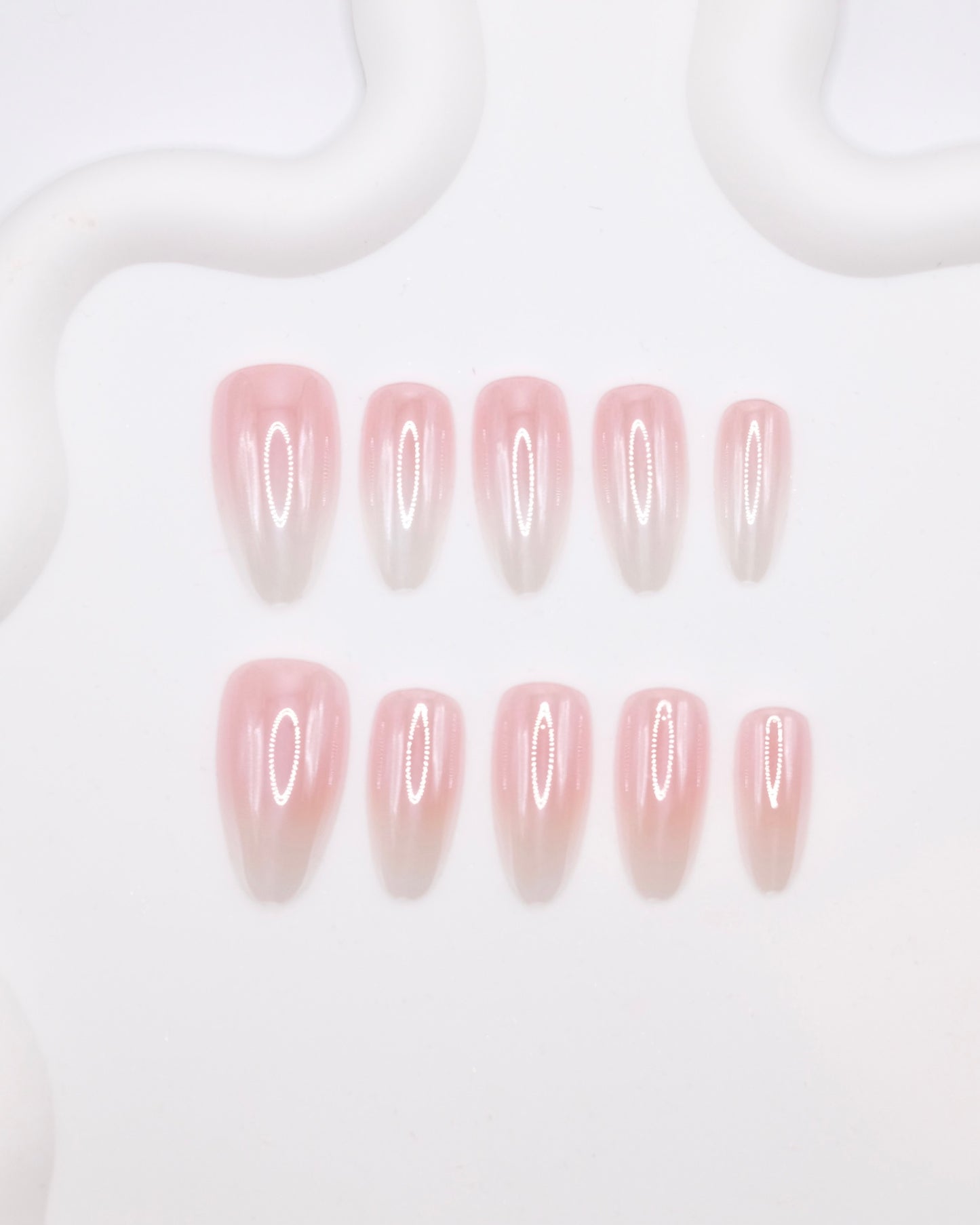 Long Almond Gradient Pink Press On Nails