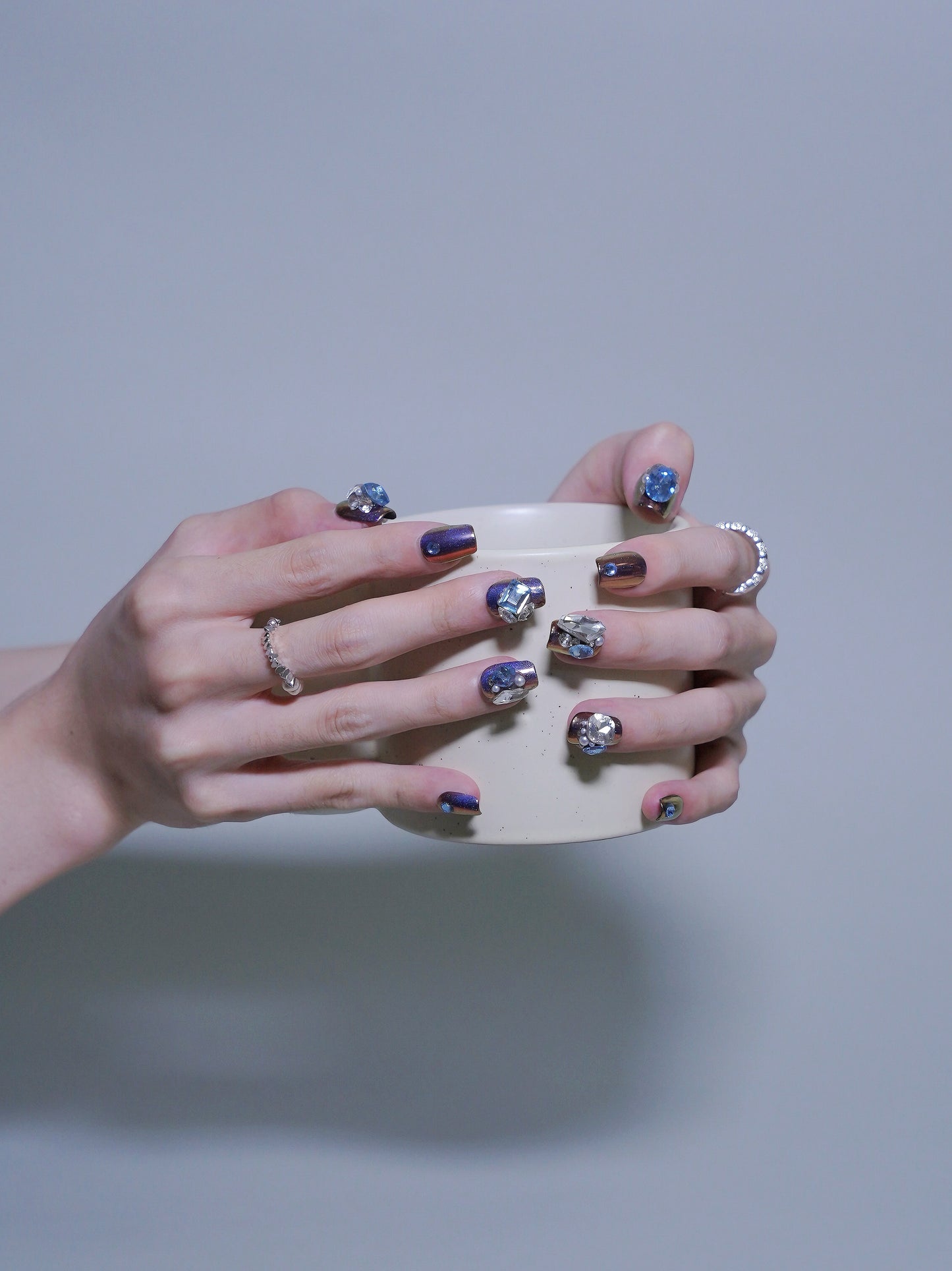 Short Coffin Lucy In The Sky With Diamond Press On Nails