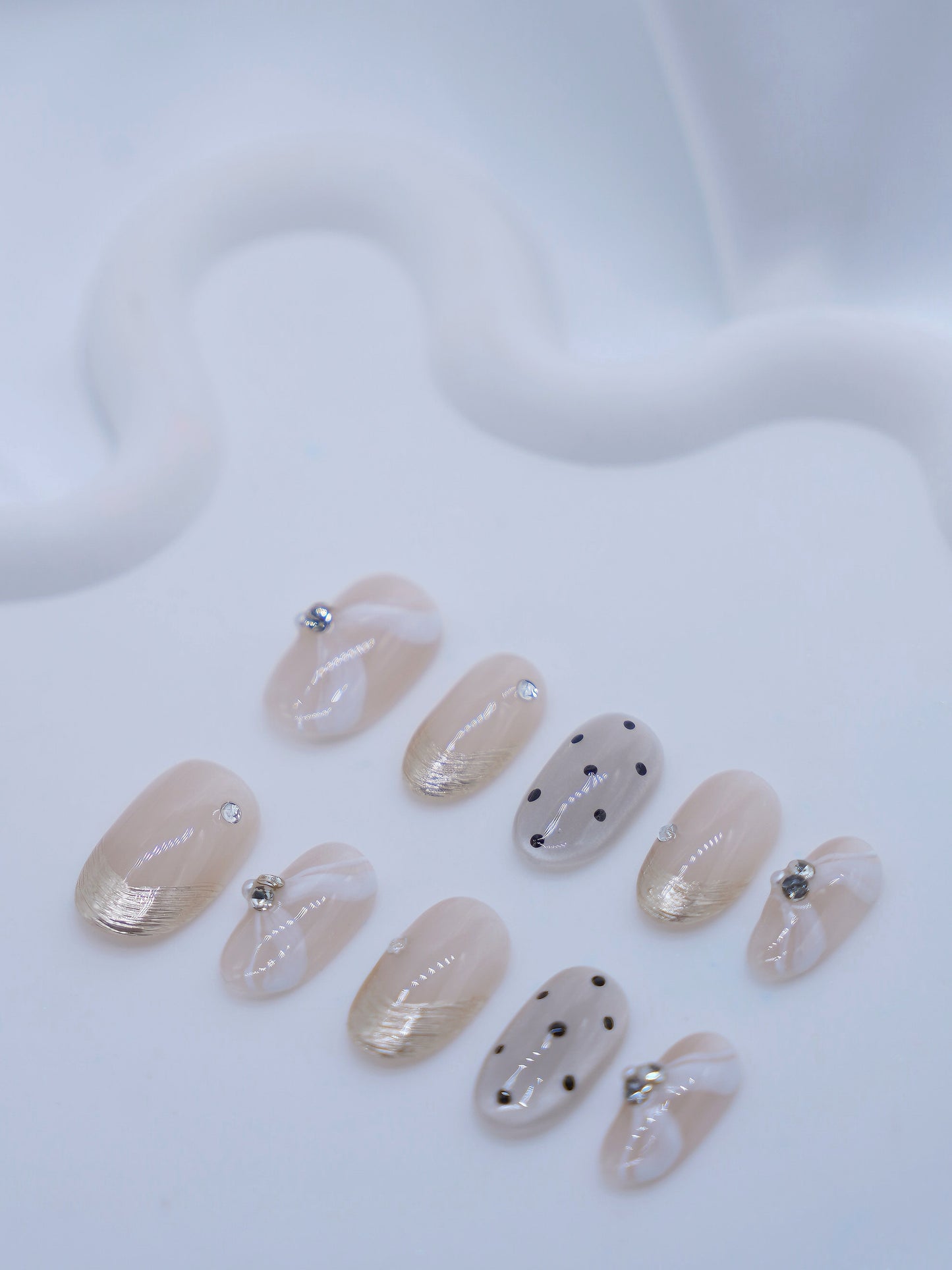 Short Oval Pink Diamond Princess Press On Nails