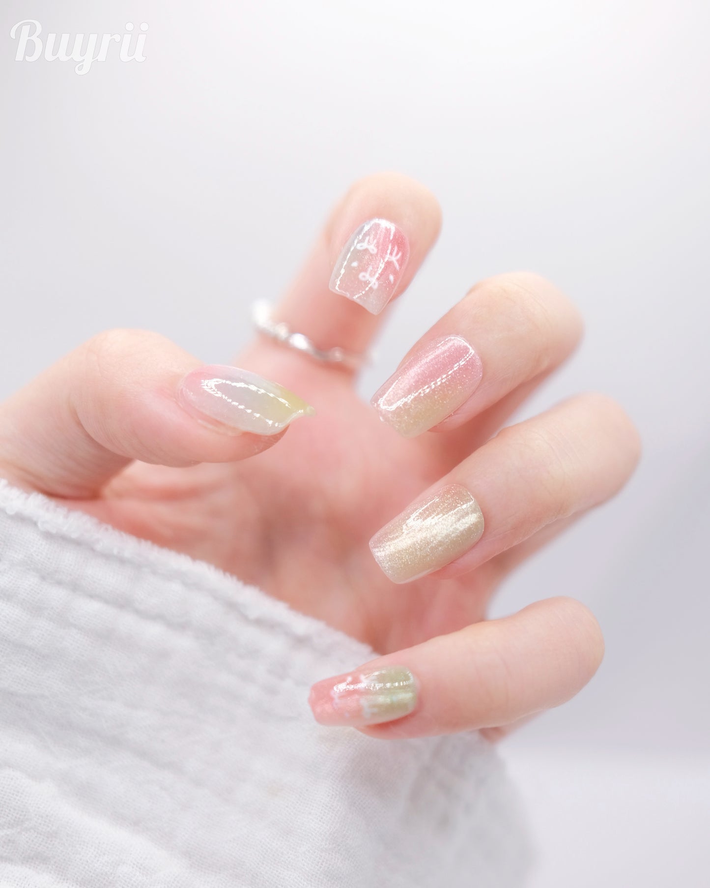 Short Coffin Colorful Dreamy Color Press On Nails