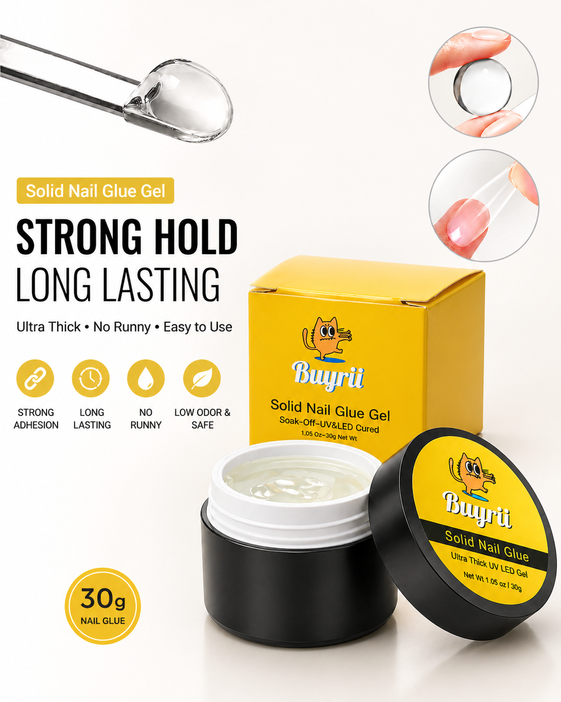 Solid Nail Glue Gel