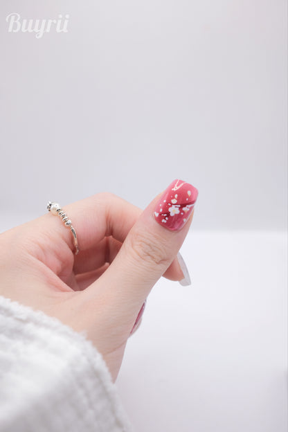 Short Coffin Pink Cute Kitten New Year Press On Nails