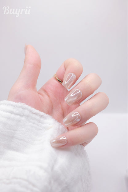 Short Coffin Golden Age Gradient Press On Nails