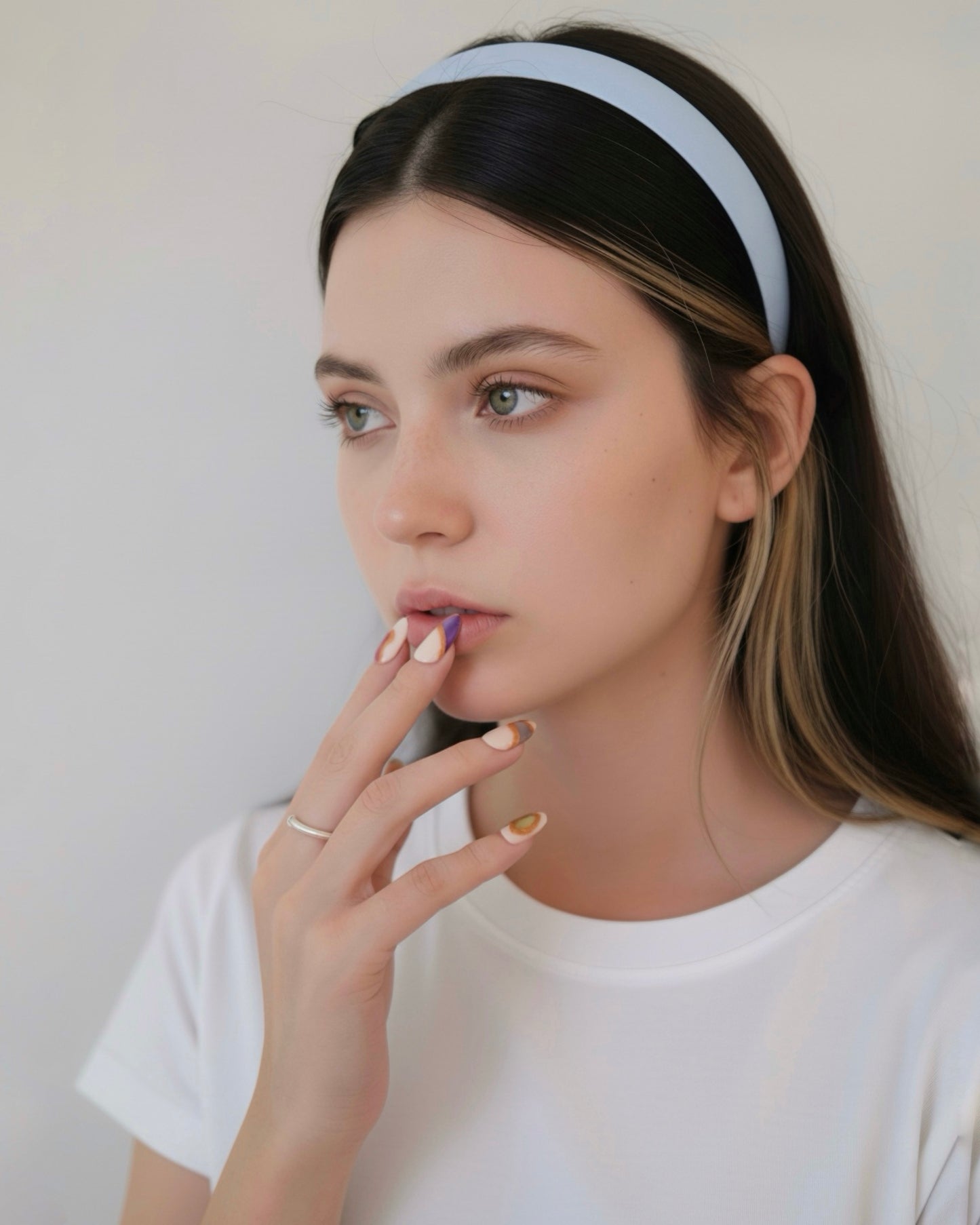 BUYRII X H² Short Oval Creamy White Pearl Memory Press On Nails