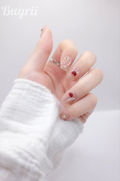 Short Rounded 2026 Valentine's Day Limited Love Heart Press On Nails