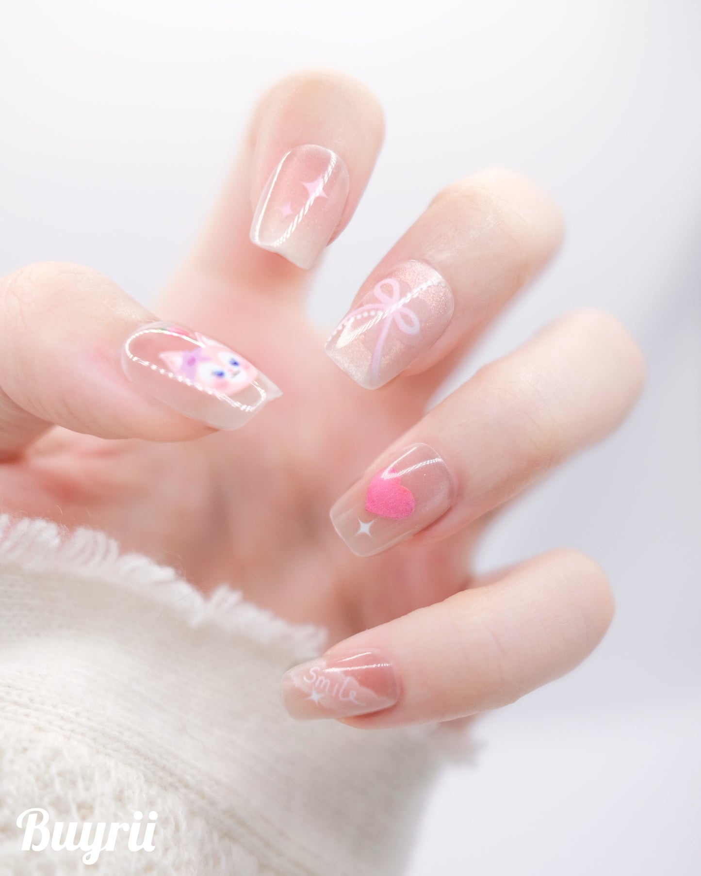 Short Coffin Pink Stella Lou Press In Nails