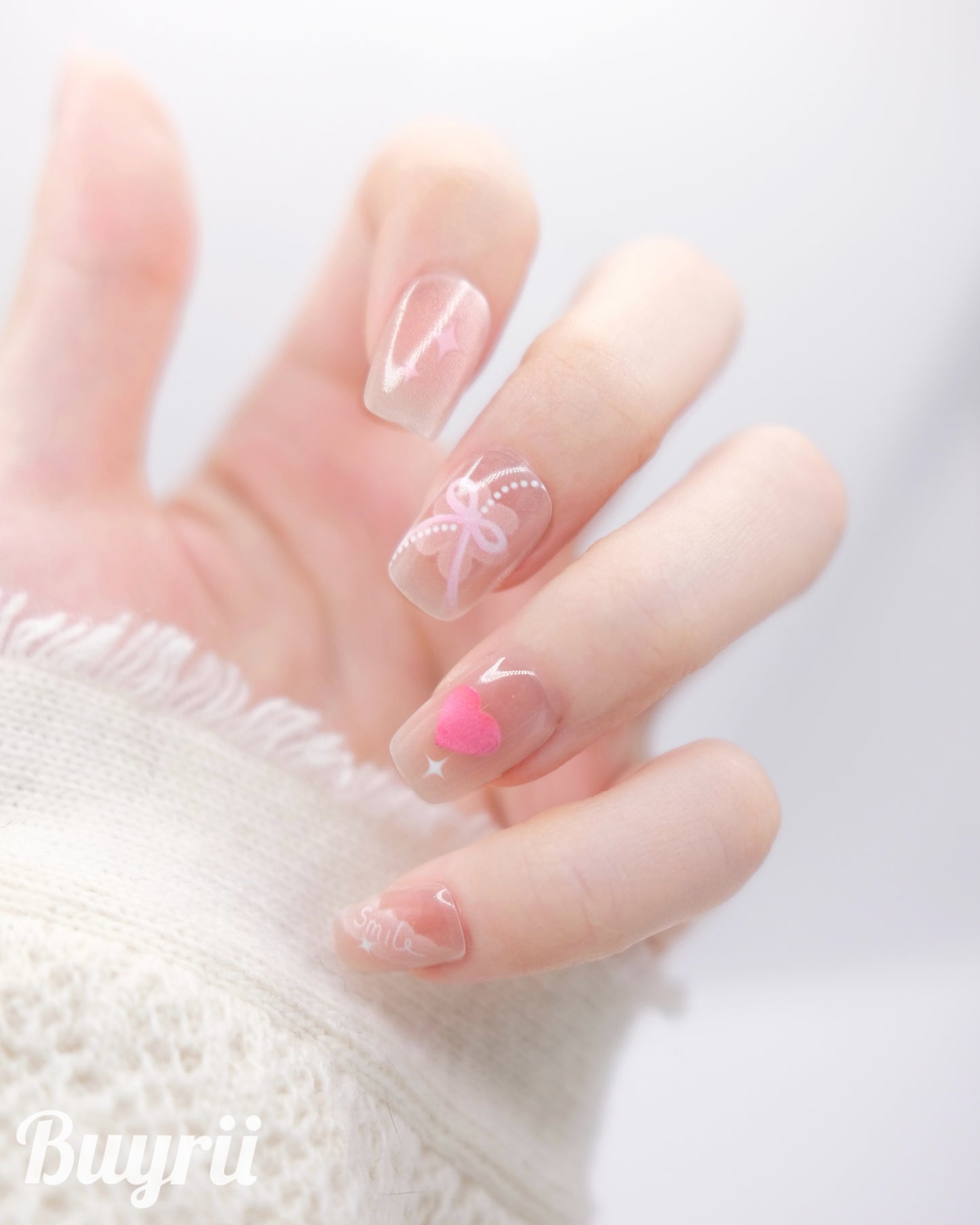 Short Coffin Pink Stella Lou Press In Nails