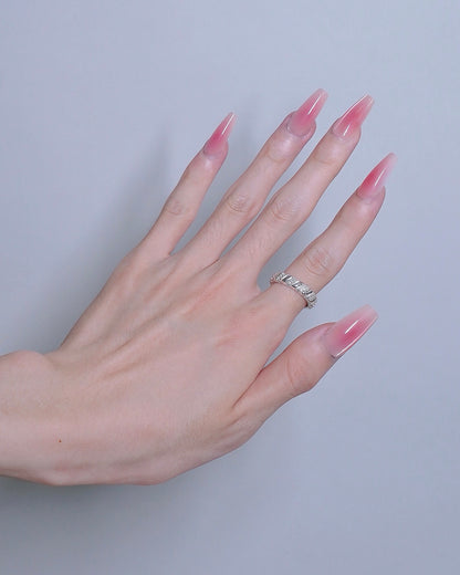 Long Coffin Blush Press On Nails