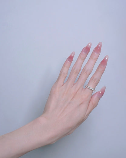 Mid-Long Oval Pink Blush Press On Nails