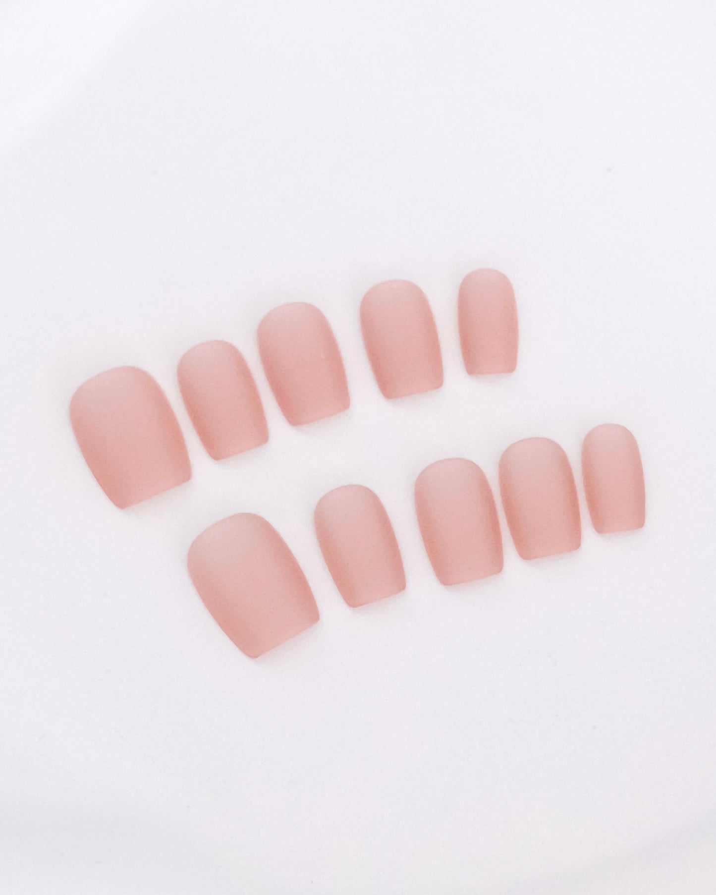 Short Coffin Cateye Matte Pink Press On Nails