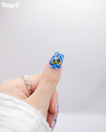 Short Coffin Colorful The Powerpuff Girls Press On Nails
