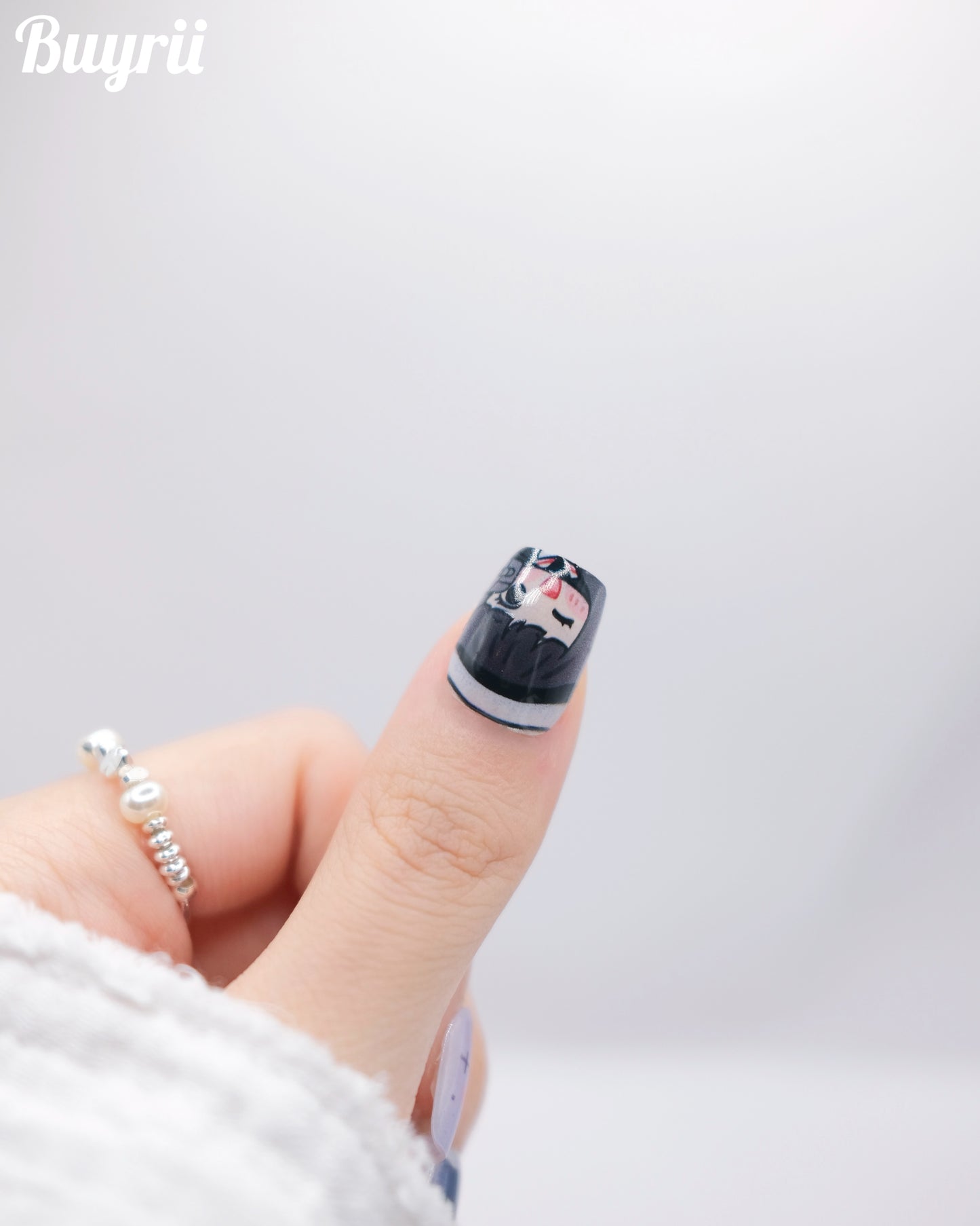 Short Coffin Colorful Cute Cartoon Press On Nails