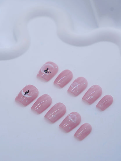 Short Coffin Pink Dream Press On Nails