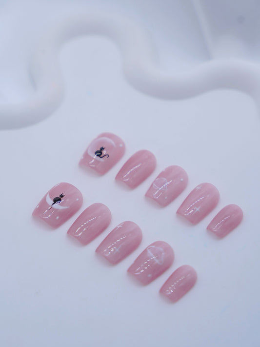 Short Coffin Pink Dream Press On Nails