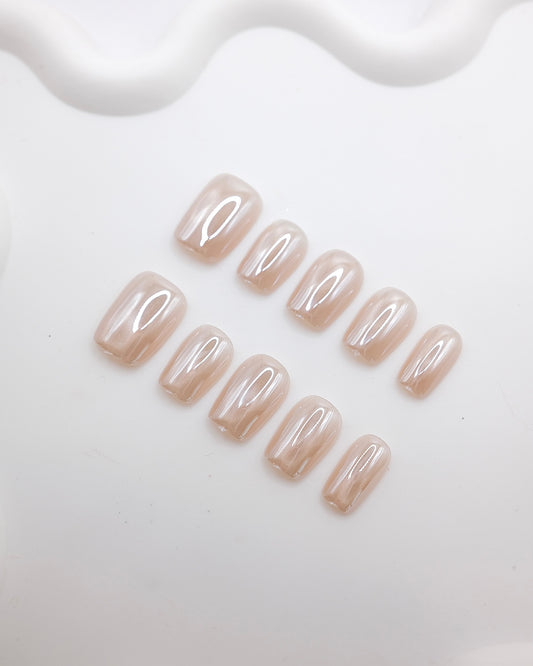 Short Coffin Golden Age Gradient Press On Nails