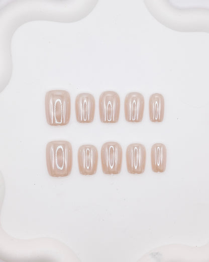 Short Coffin Golden Age Gradient Press On Nails