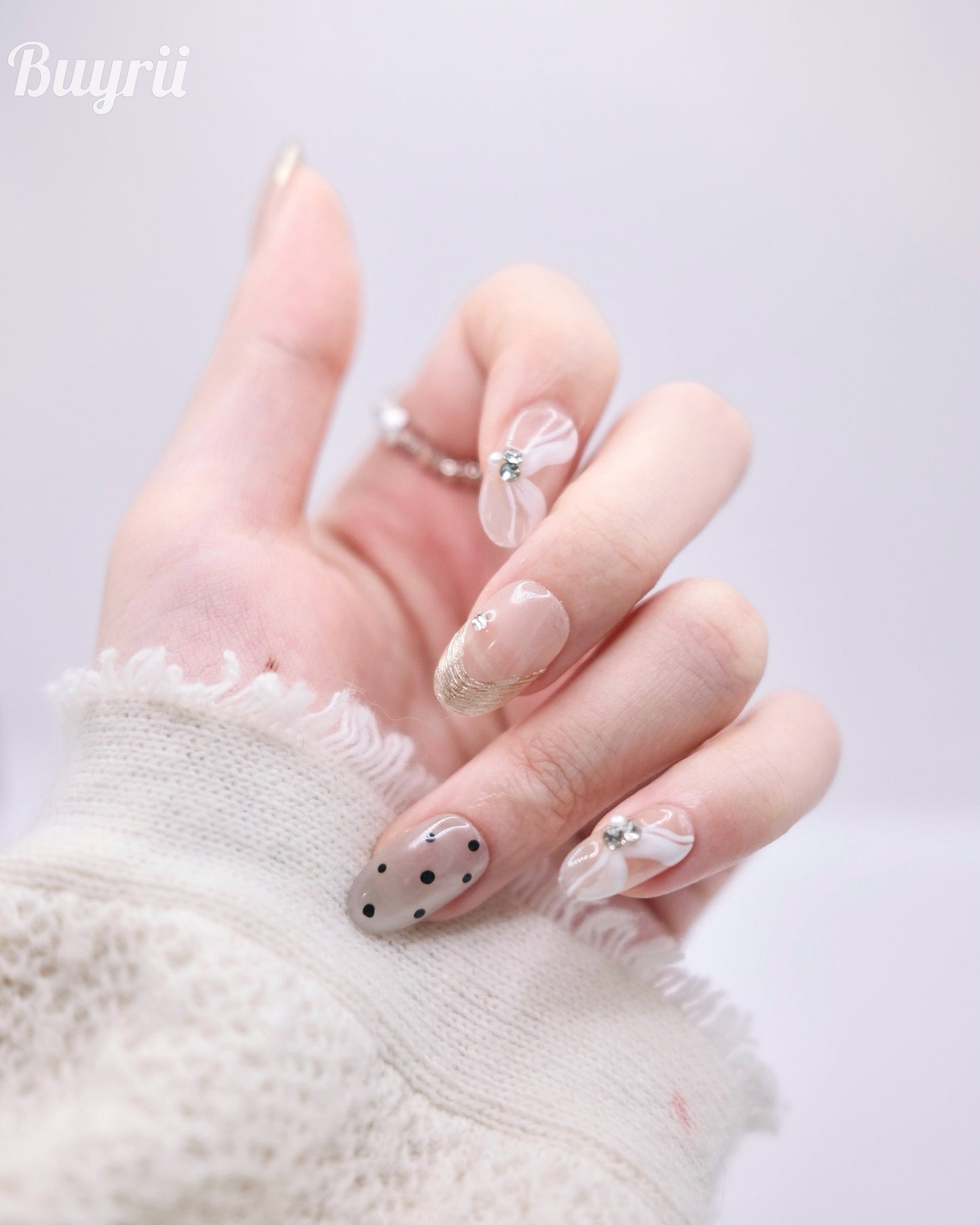 Short Oval Pink Diamond Princess Press On Nails