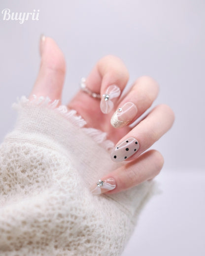 Short Oval Pink Diamond Princess Press On Nails