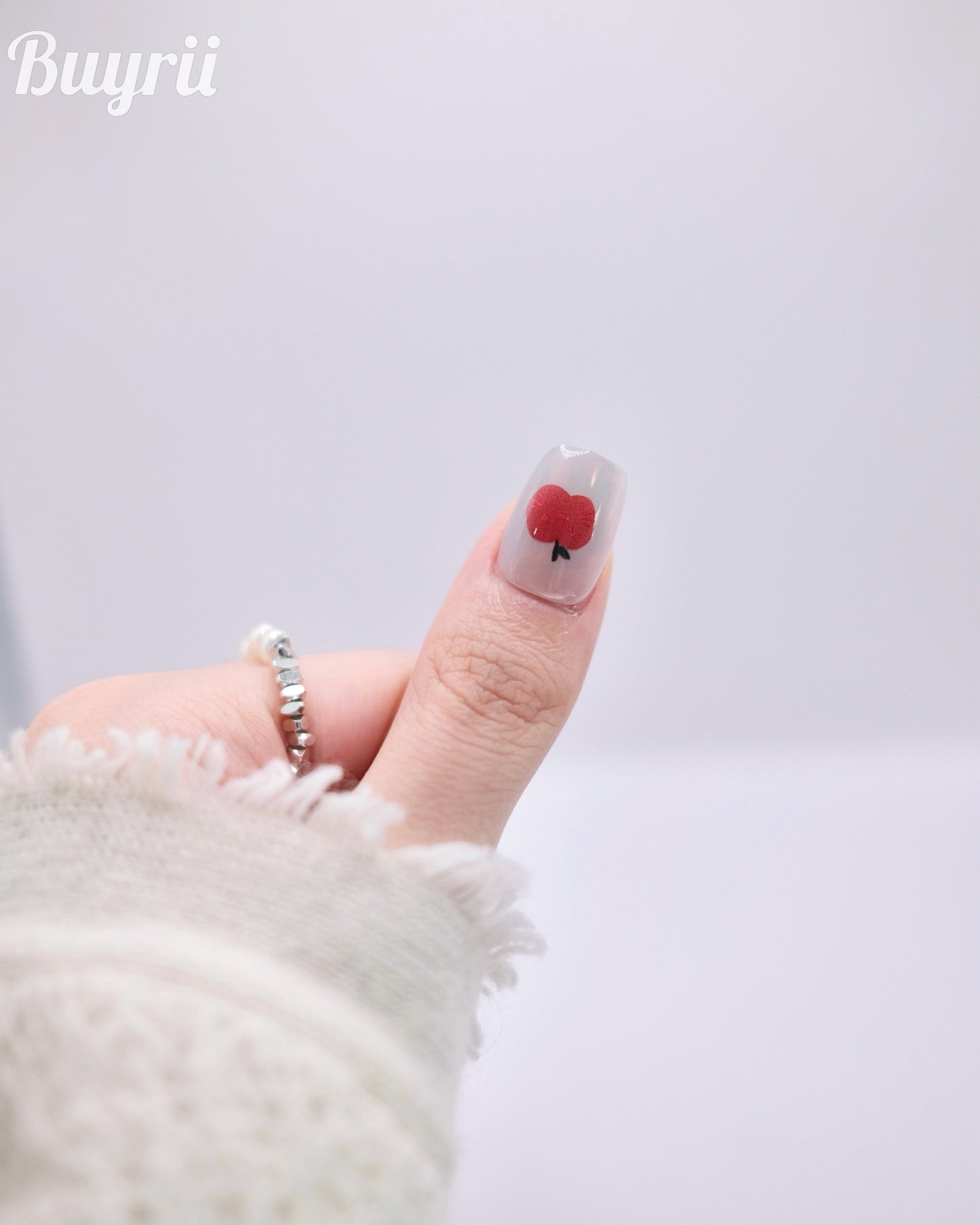 Short Coffin Fairy Tale Teddy Bear Cat Eye Press-On Nails