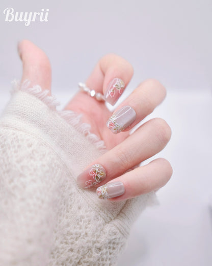 Short Coffin "Sailor Moon" & Pink Cherry Press On Nails