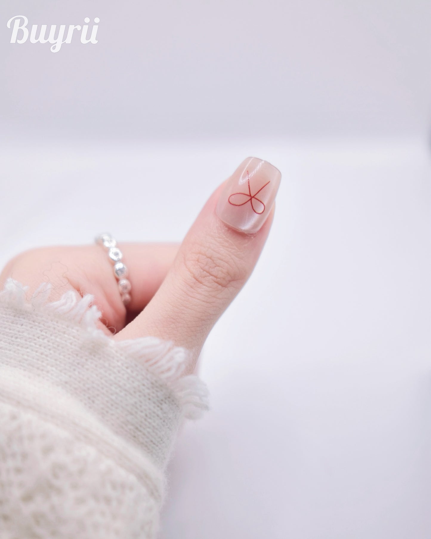 Short Coffin Pink Bowtie Hello Kitty Press On Nails