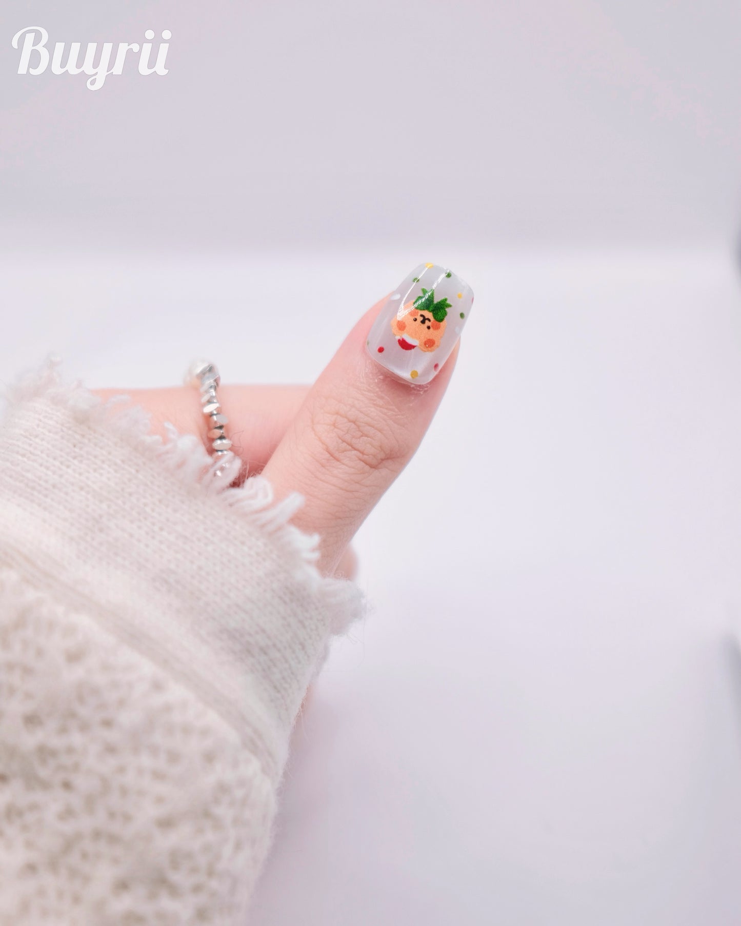 Short Coffin "Merry Christmas" Press On Nails