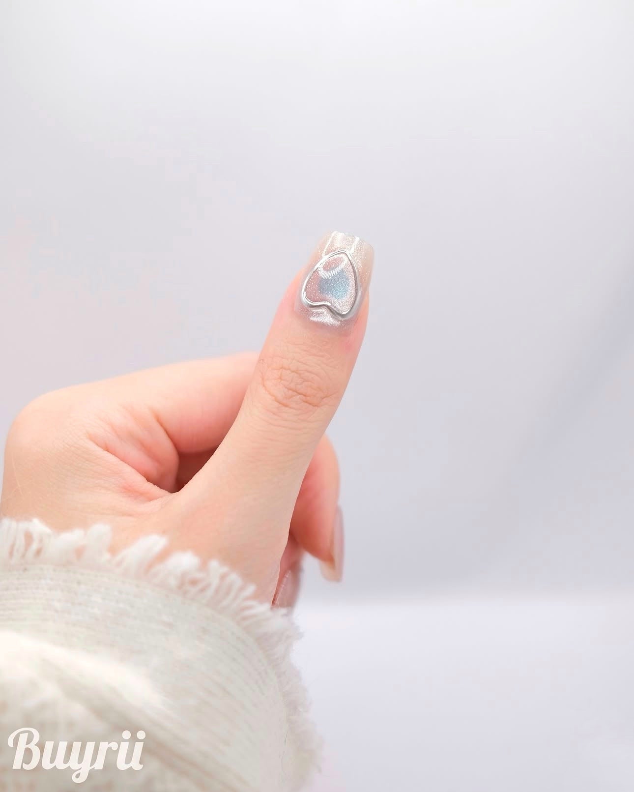 Short Coffin Colorful Cateye Dreamy Love Press On Nails