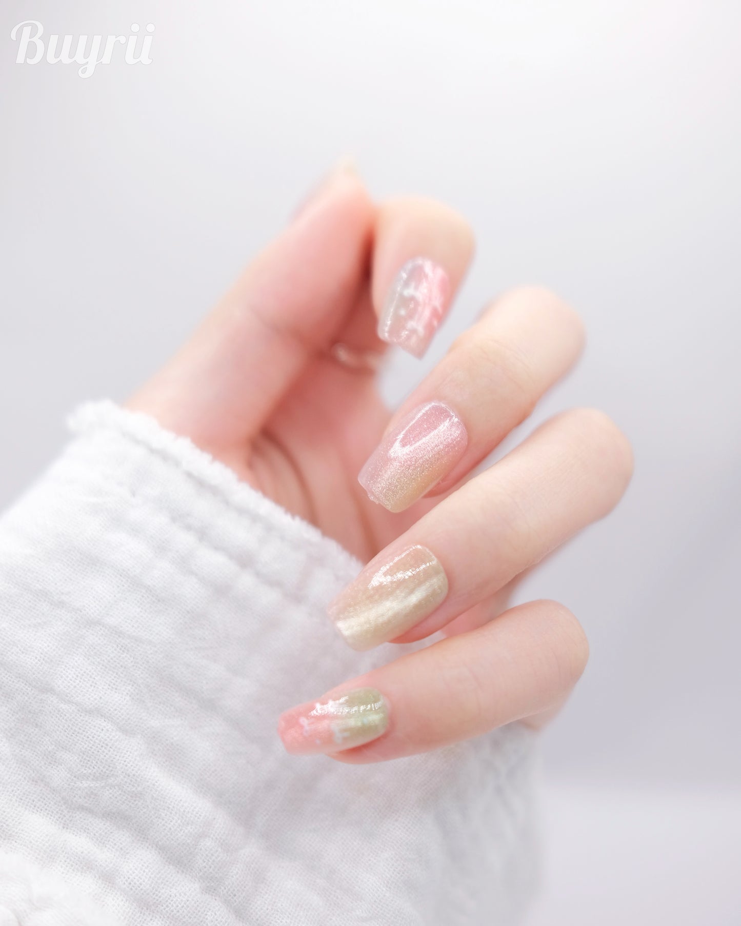 Short Coffin Colorful Dreamy Color Press On Nails